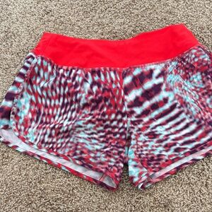 Nike Red and Multicolor Women's Athletic Shorts